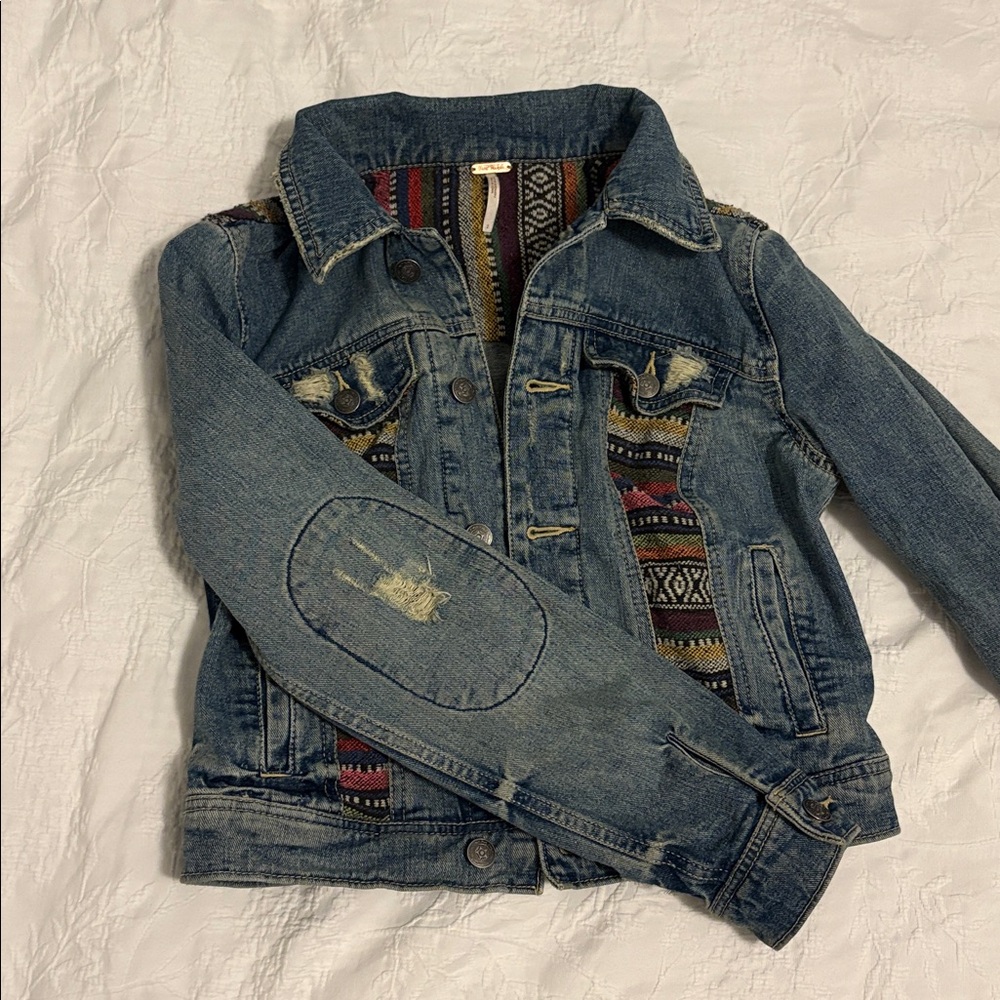 Free People Embellished Denim Jacket